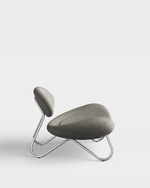 Meadow Lounge Chair | Warm Grey/Brushed Steel
