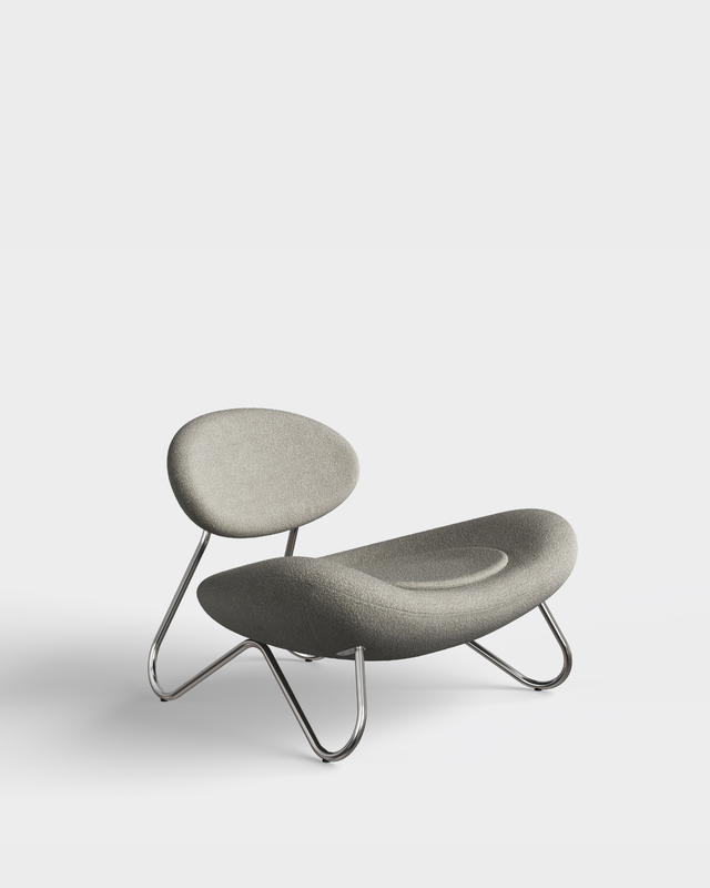 Meadow Lounge Chair | Warm Grey/Chrome