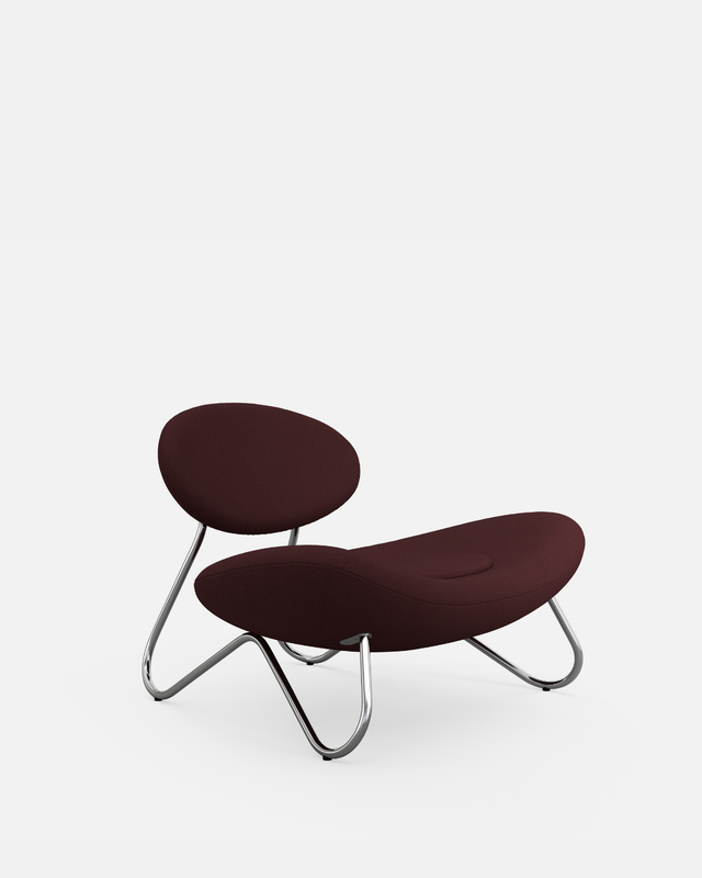 Meadow Lounge Chair | Burgundy/Brushed Steel