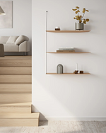 Stedge Shelf (80 cm) | White Pigmented Oak (3 Shelves)