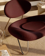 Meadow Lounge Chair | Burgundy/Brushed Steel