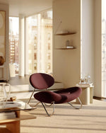 Meadow Lounge Chair | Burgundy/Brushed Steel