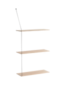 Stedge Shelf (60 cm) | White Pigmented Oak (3 Shelves)