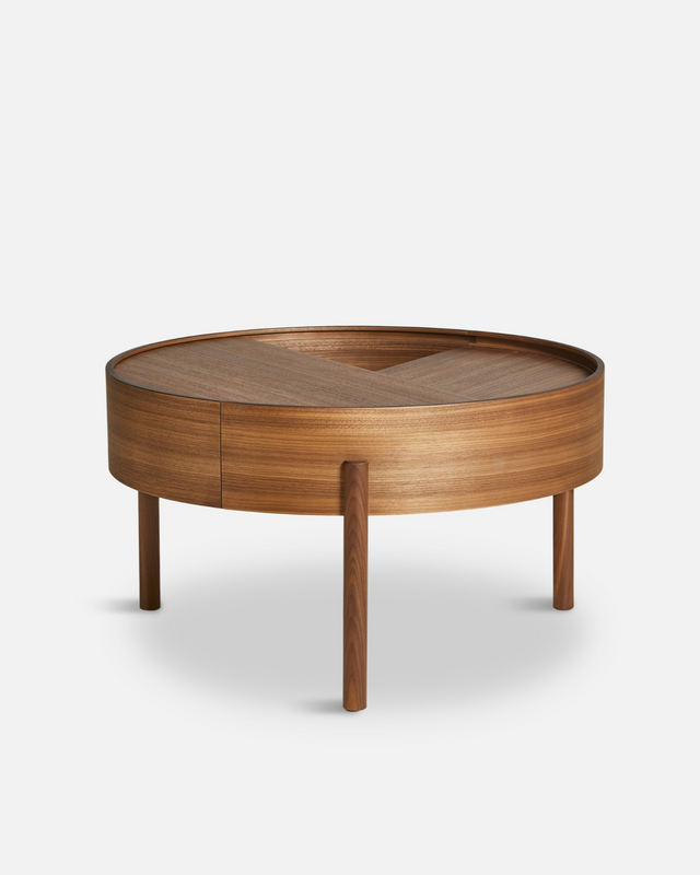 Arc Coffee Table (66 cm) - Walnut<br><a href="https://wouddesign.com/products/arc-coffee-table-walnut" style="font-size:12px; text-decoration:none;">WOUD</a>