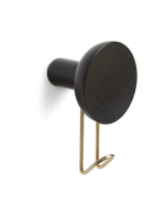 Around wall hanger in black with satin brass hook — large size from WOUD.