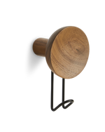 Around wall hanger in matte walnut with black hook — large size from WOUD.