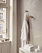 Around wall hanger (walnut & satin brass) — decorative & functional wall hook.
