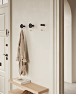 Around wall hanger (oak & satin brass)  — decorative & functional wall hook.