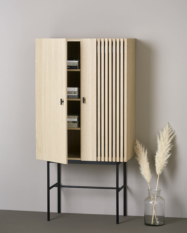 Array Highboard (80 cm) | White Pigmented Oak