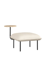 Nakki Lobby Side Table in white-pigmented oak with black painted metal legs — modern side table for lounge or lobby.
