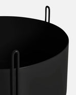 Top view of Pidestall Planter Large in black, showing smooth rim and clean form