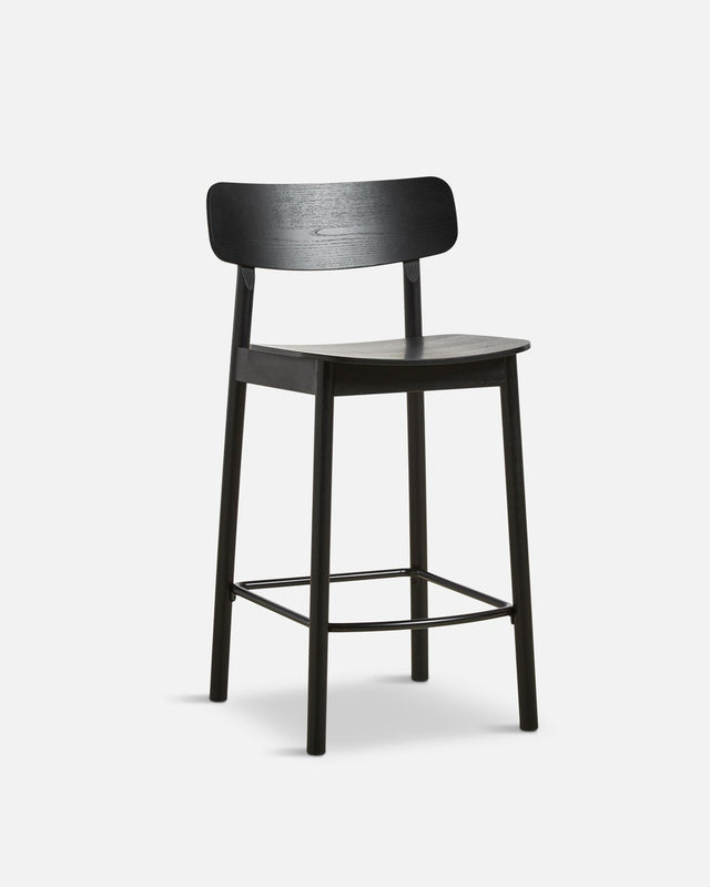 Soma Counter Chair in black with sculpted seat and backrest